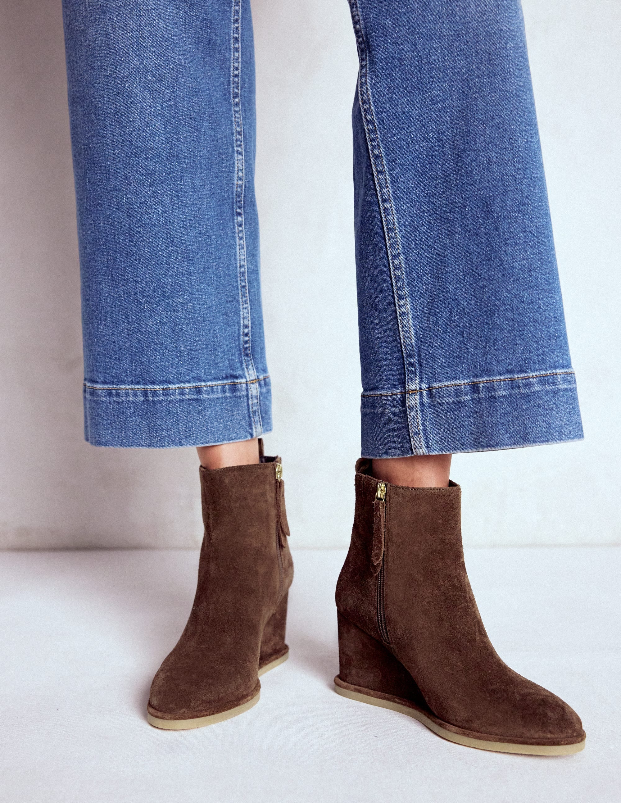 Smart Wedge Boots-Bitter Chocolate - Image 2