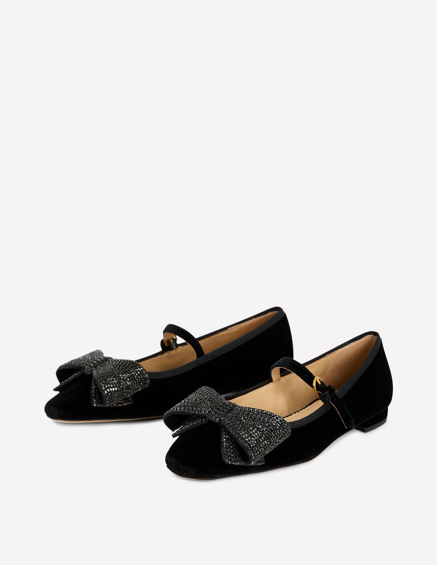 Embellished Bow Mary Jane Flat-Black