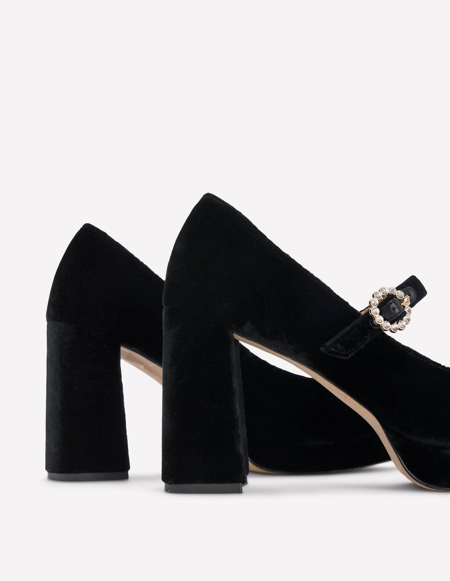 Platform Mary Janes-Black