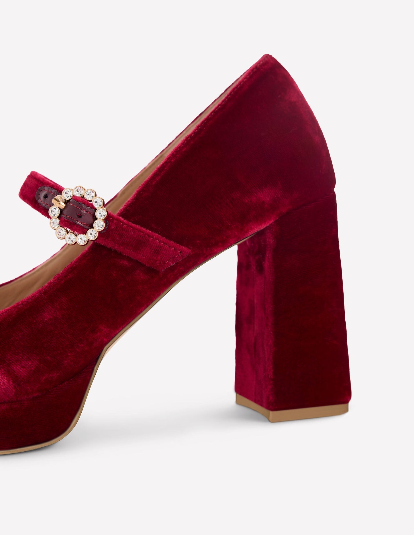 Platform Mary Janes-Ruby Red