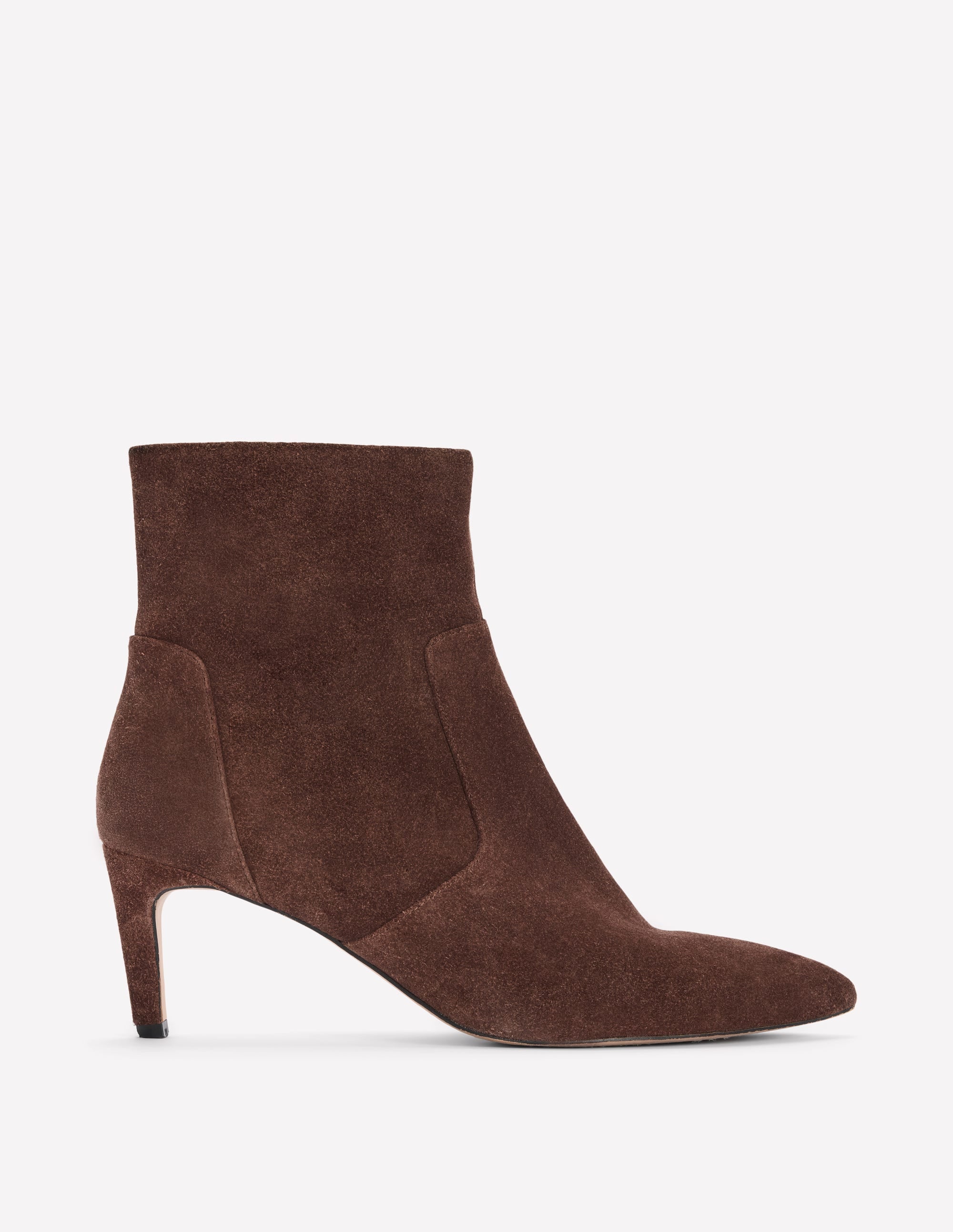 Mid Heel Ankle Boots-Bitter Chocolate - Image 1