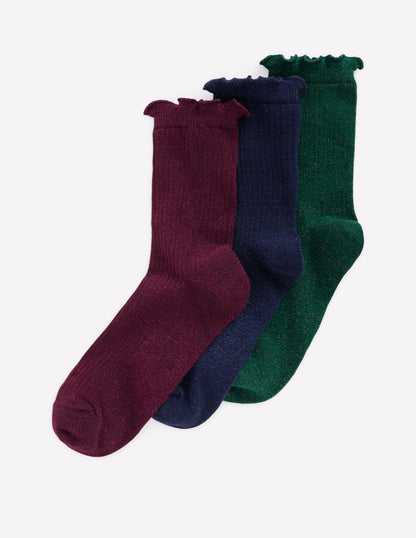 3-Pack Sparkle Socks-Multi-1