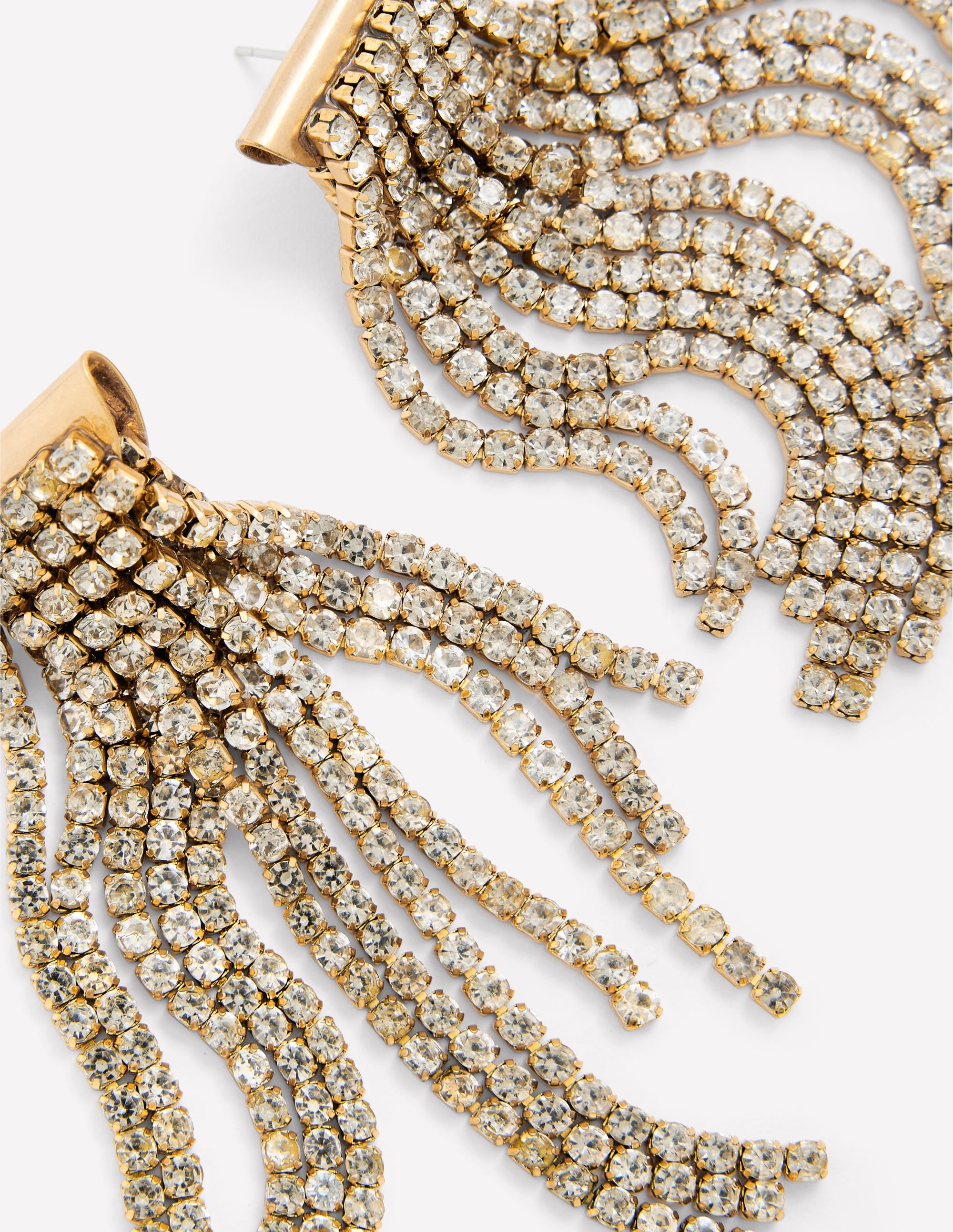 Jewel Fringe Earrings-Silver - Image 3