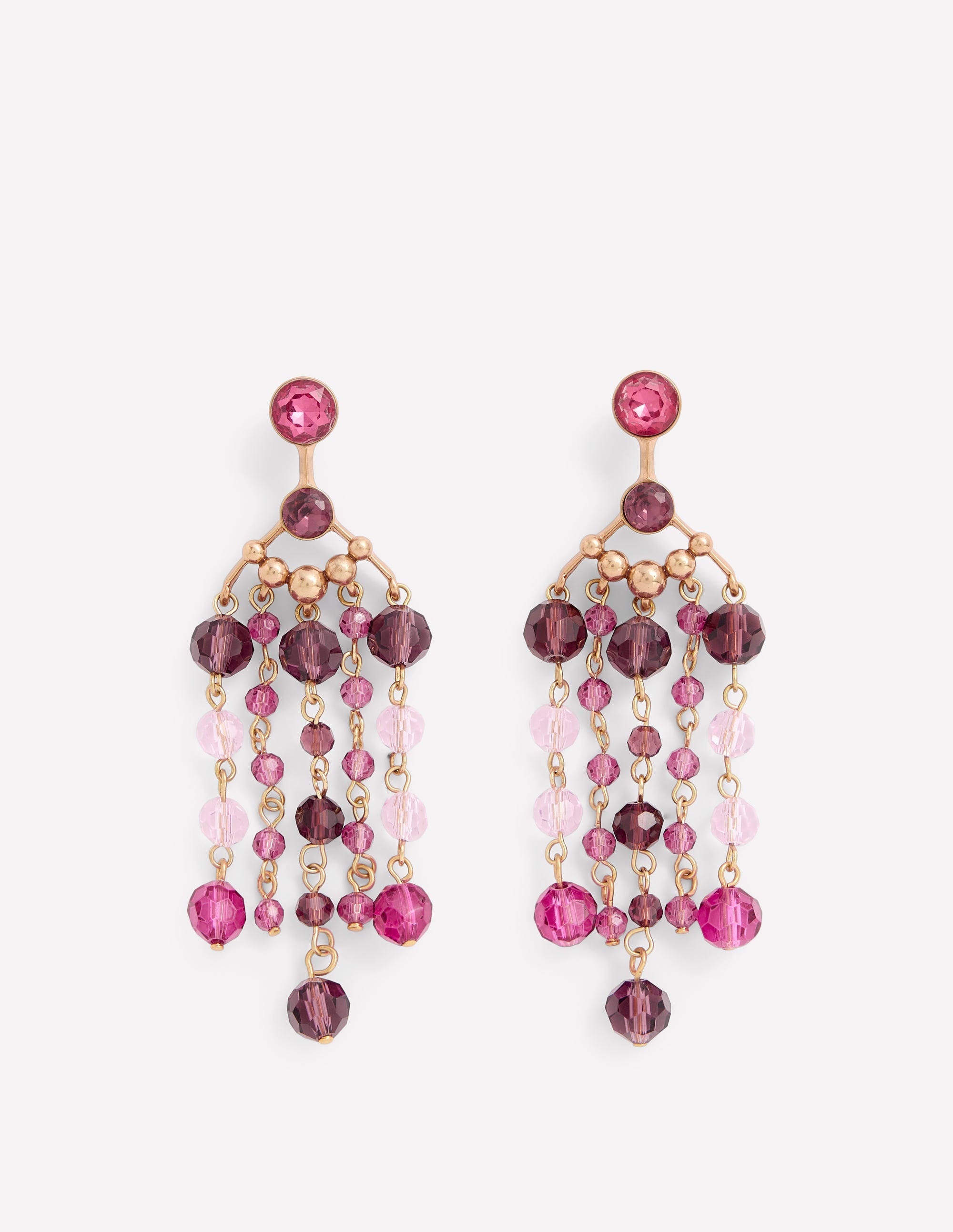 Waterfall Drop Earrings-Purple - Image 1