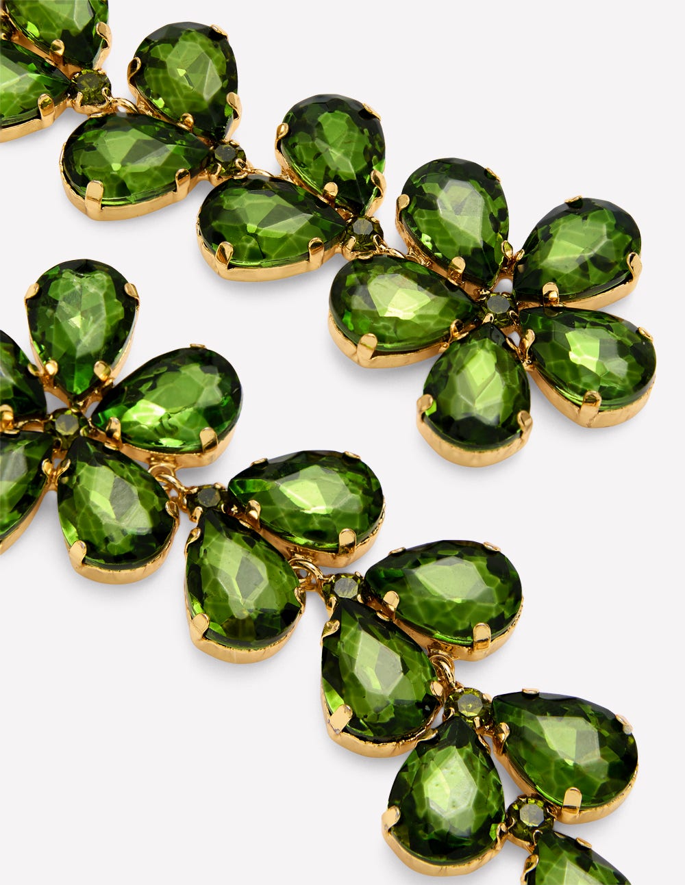 Statement Jewel Drop Earrings-Green-3
