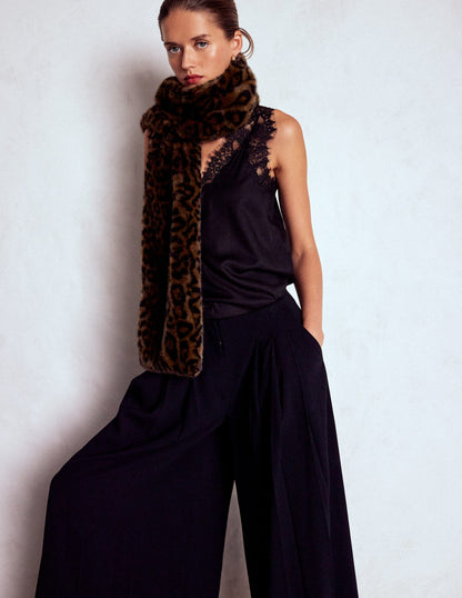 Faux Fur Scarf-Leopard-2