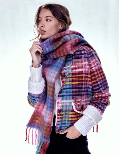 Mohair Woven Scarf-Multi Check-4