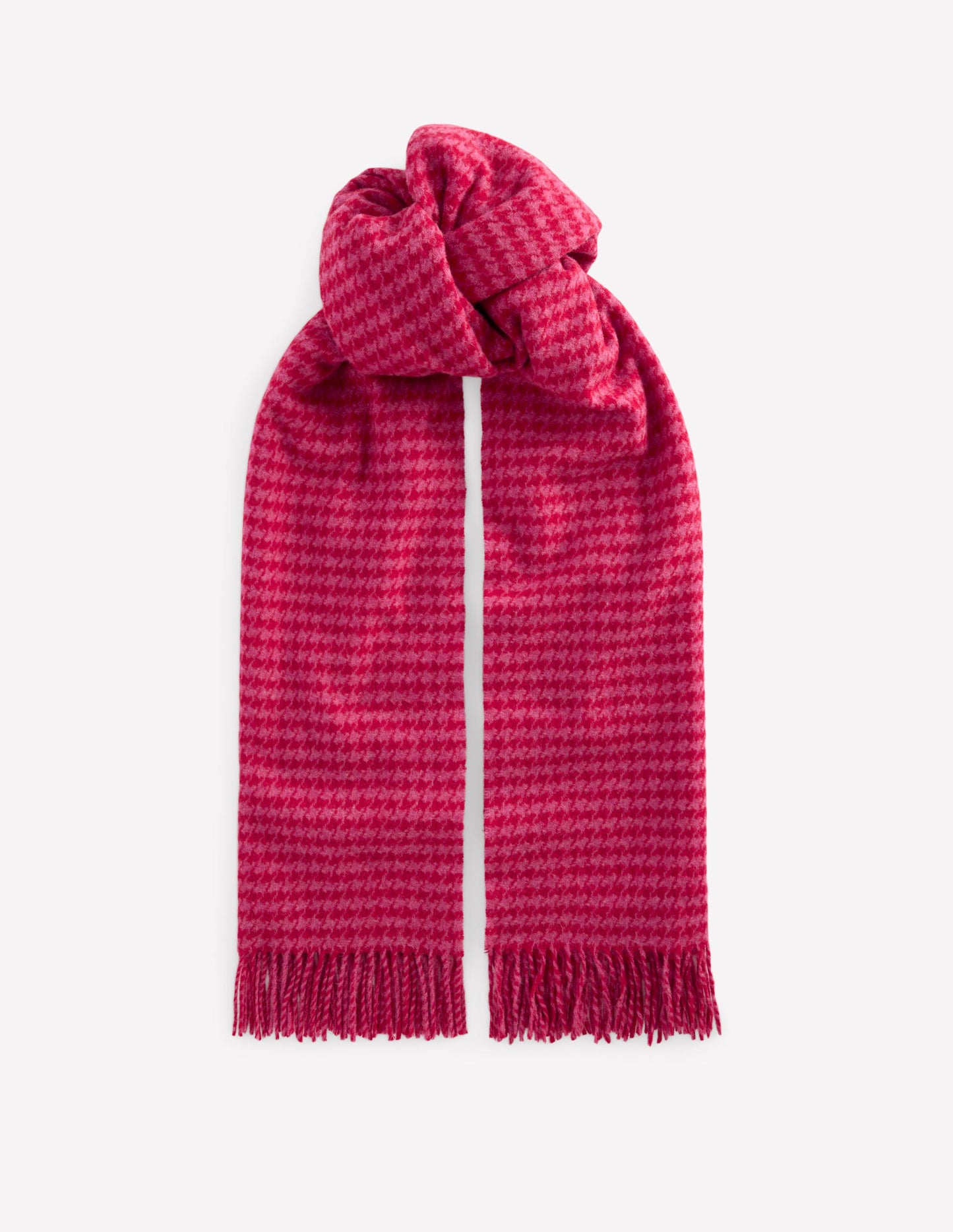 Houndstooth Blanket Scarf-Pink/Red