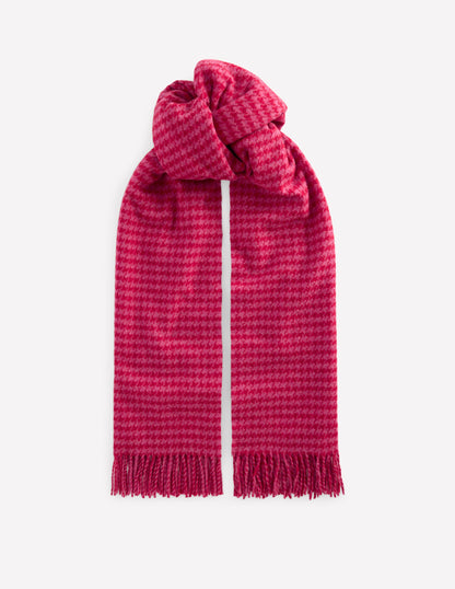 Houndstooth Blanket Scarf-Pink/Red-1