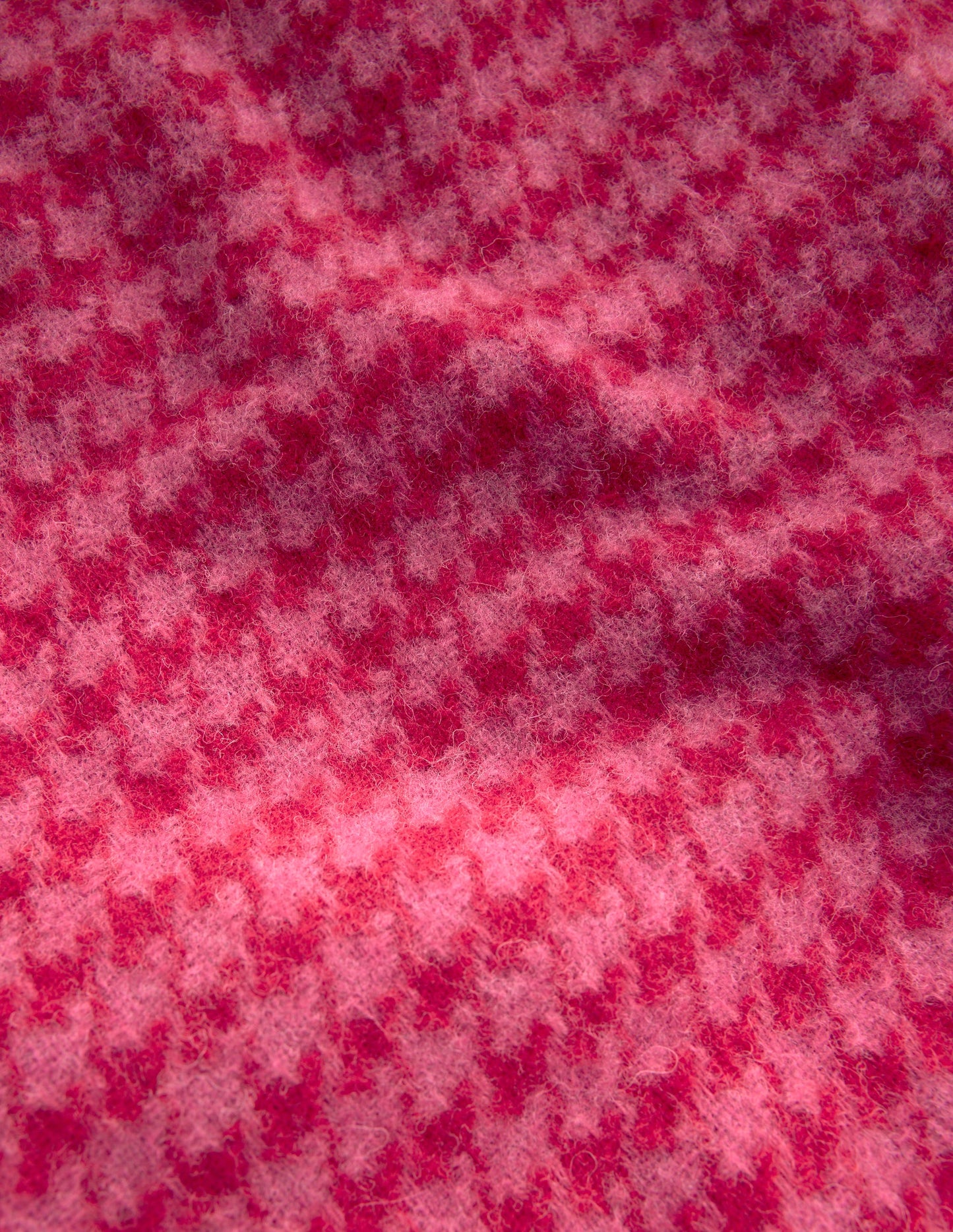 Houndstooth Blanket Scarf-Pink/Red
