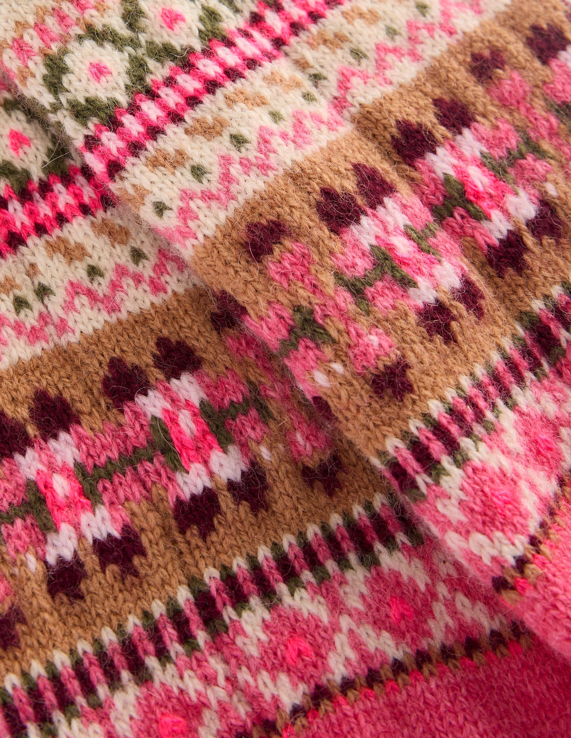 Fair Isle Socks-Pink-4
