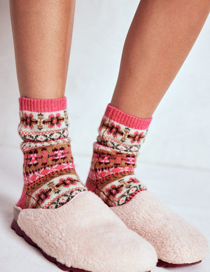 Fair Isle Socks-Pink-3