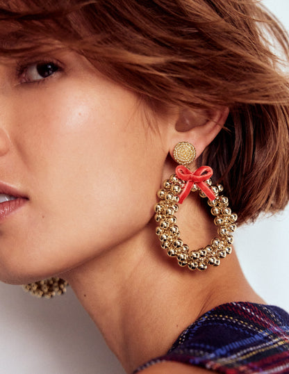 Christmas Novelty Earrings-Wreath-2