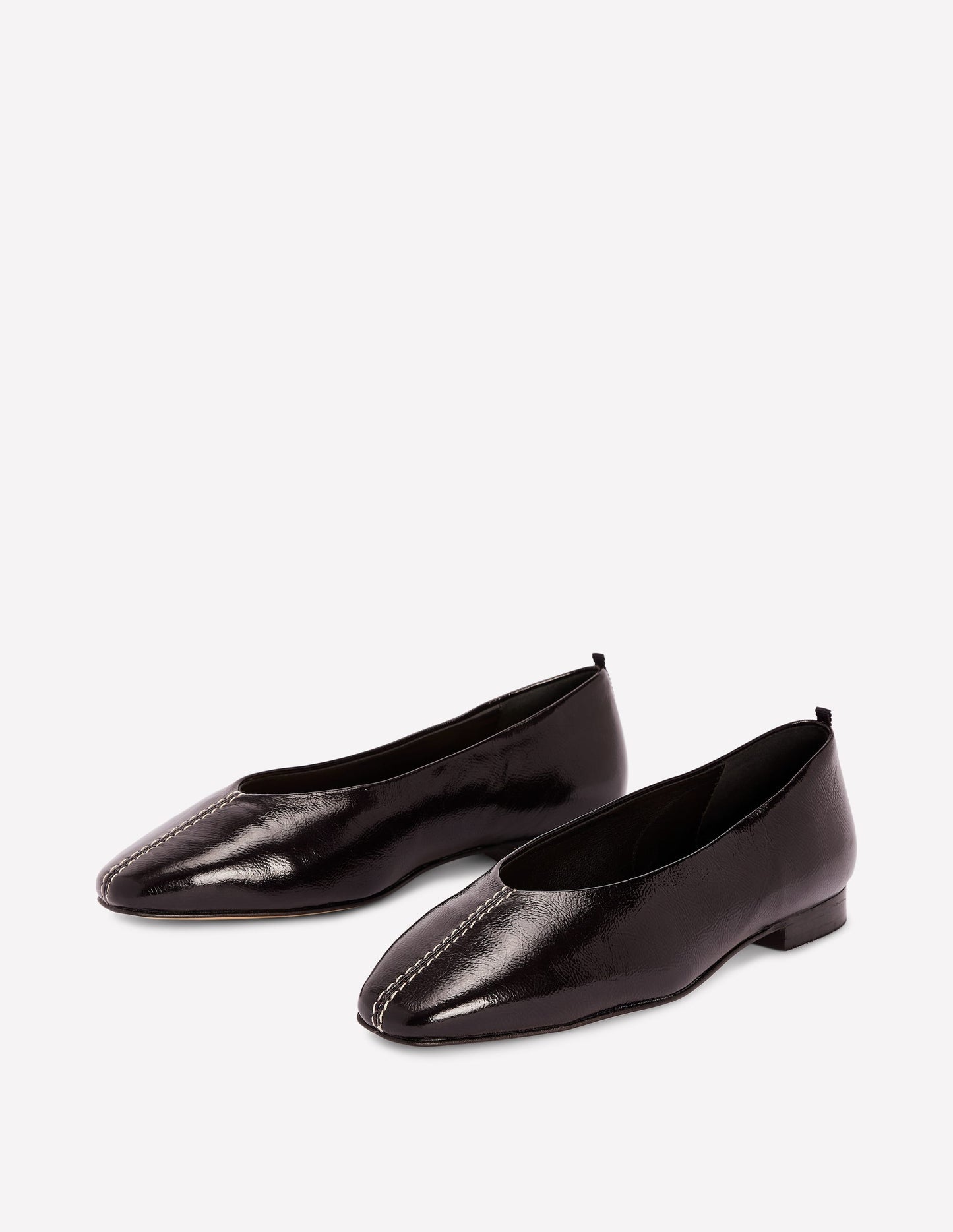 High Cut Stitch Detail Flats-Deep Oxblood