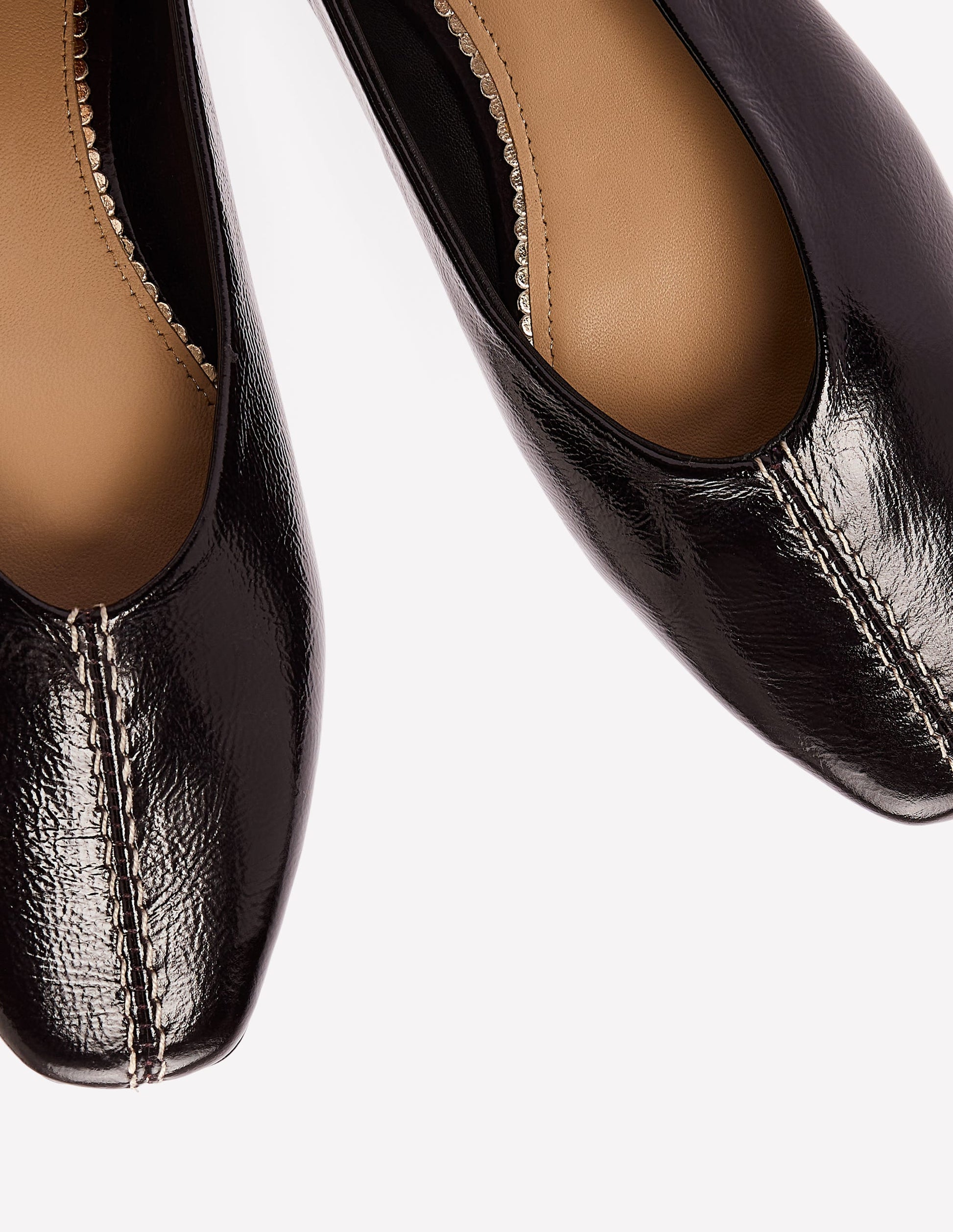 High Cut Stitch Detail Flats-Deep Oxblood-4