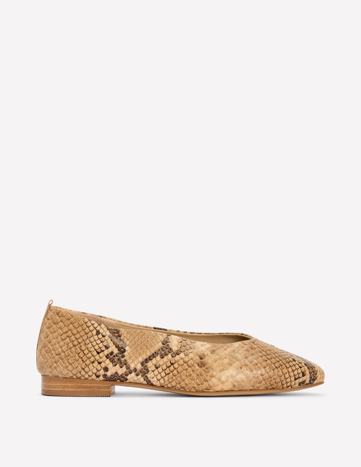 High Cut Stitch Detail Flats-Neutral - Image 2
