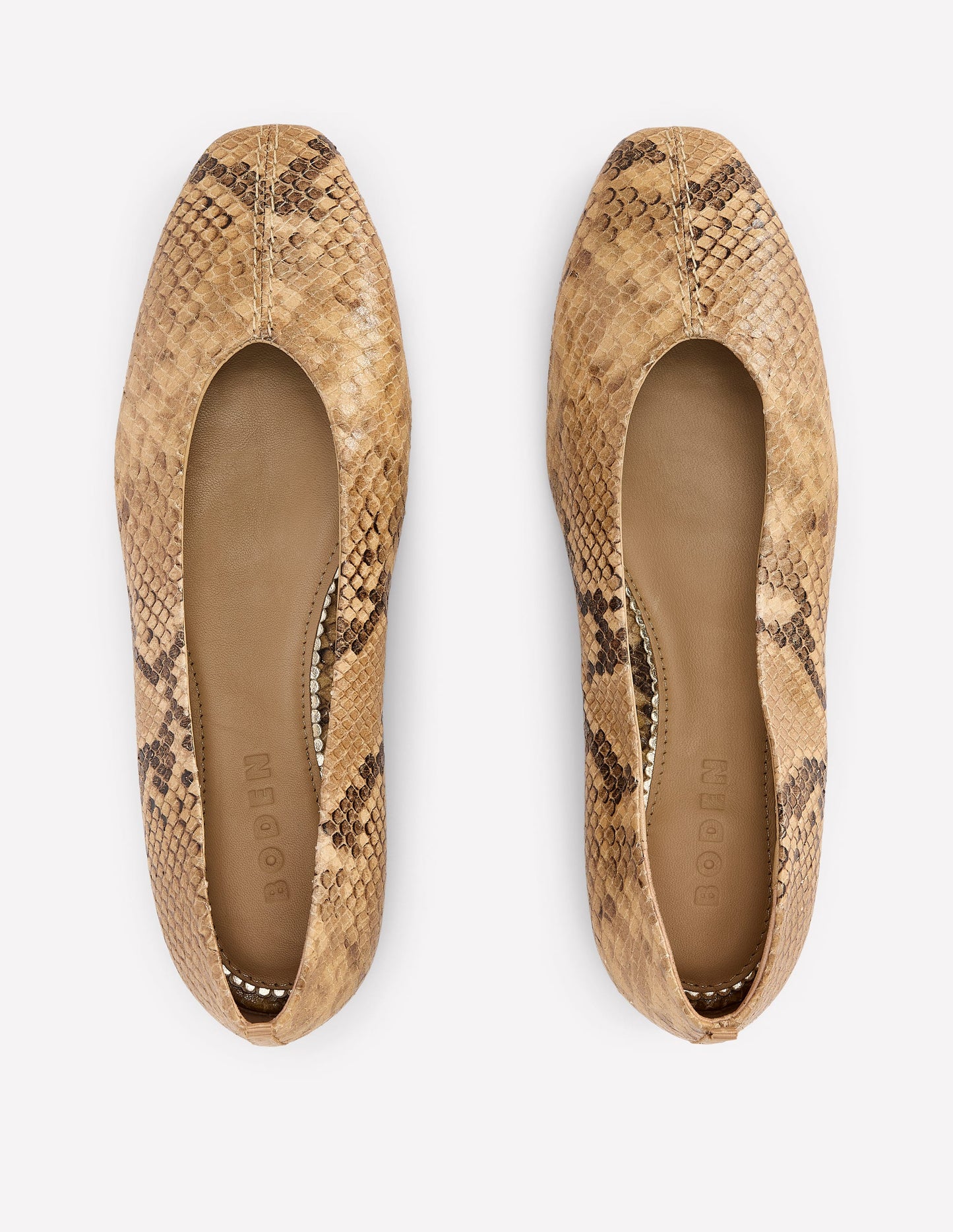 High Cut Stitch Detail Flats-Neutral