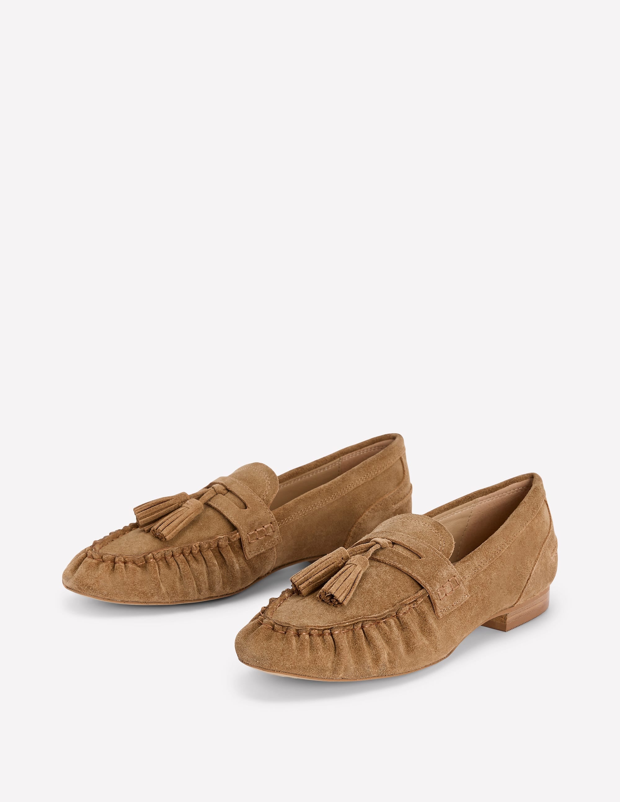 Soft Ruched Loafers-Caramel - Image 4