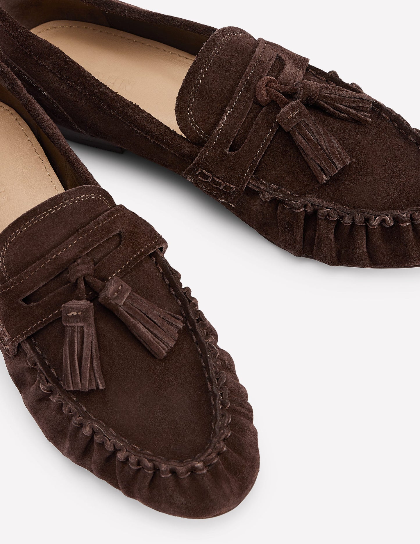 Soft Ruched Loafers-Chocolate