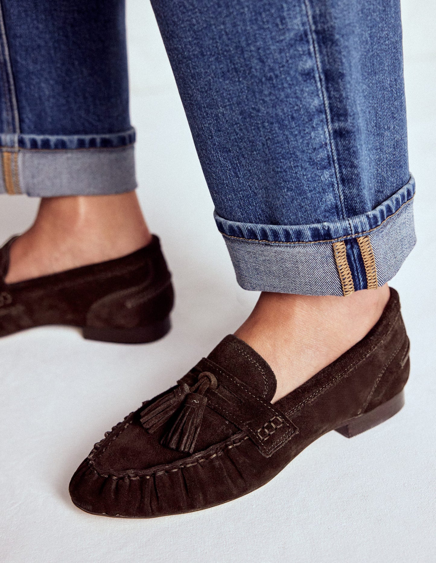 Soft Ruched Loafers-Chocolate