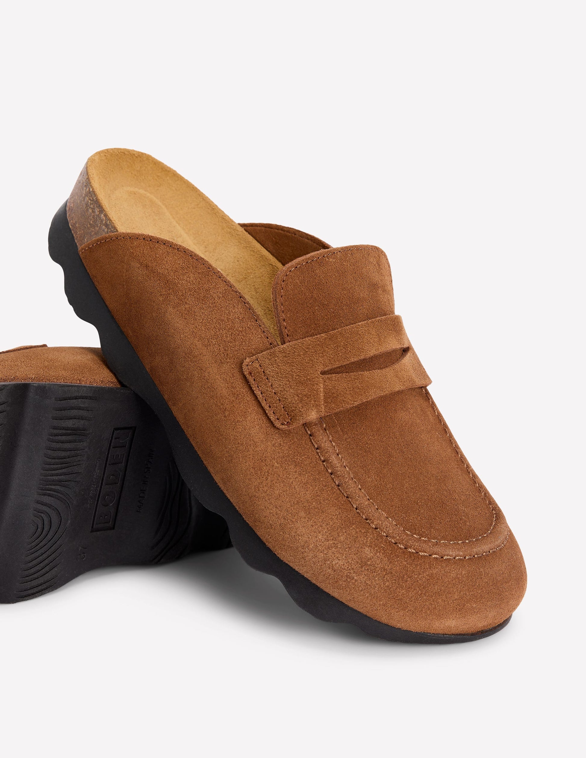 Suede Mule Clog-Raw Umber-4