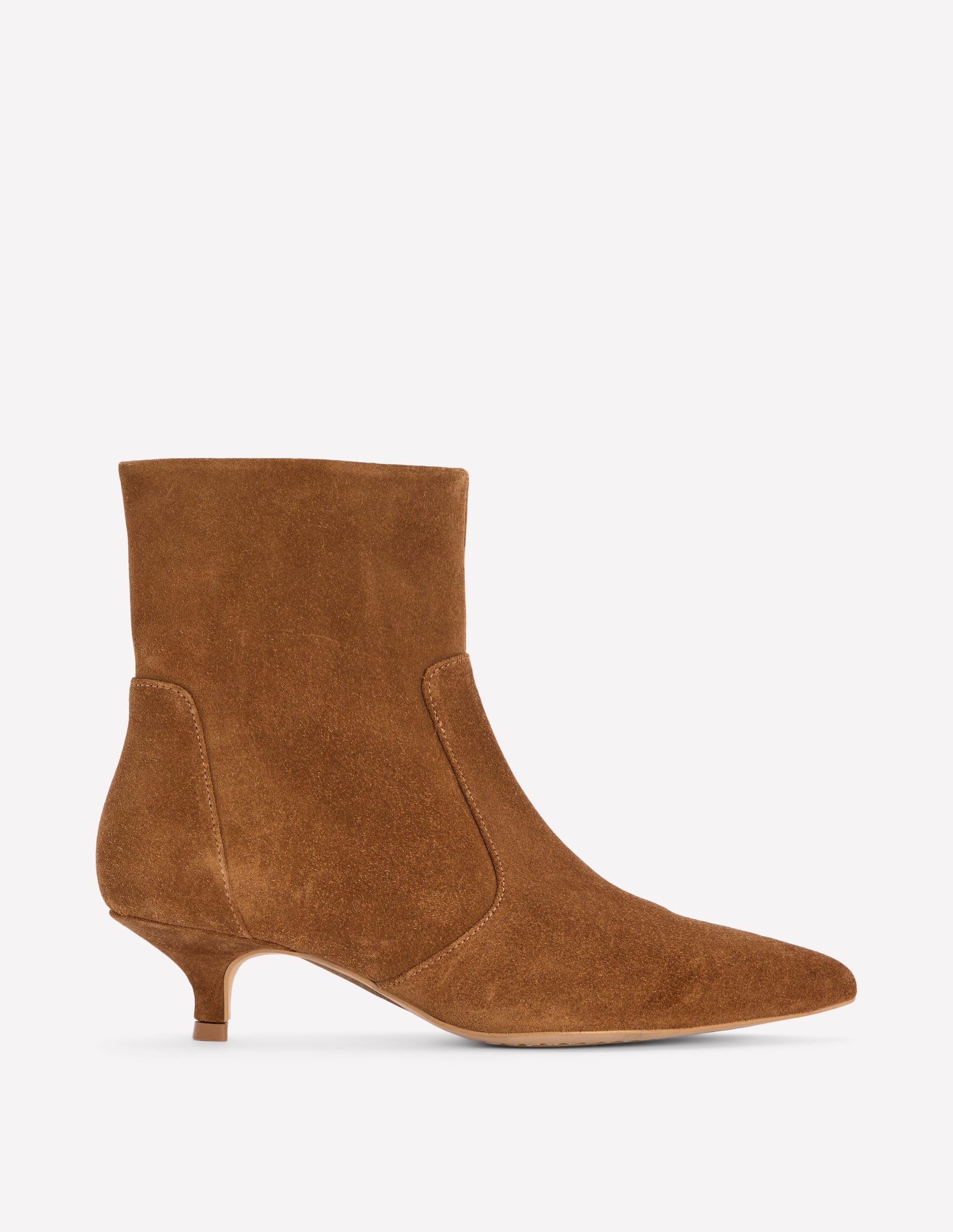 Kitten Heel Ankle Boot-Cognac-1