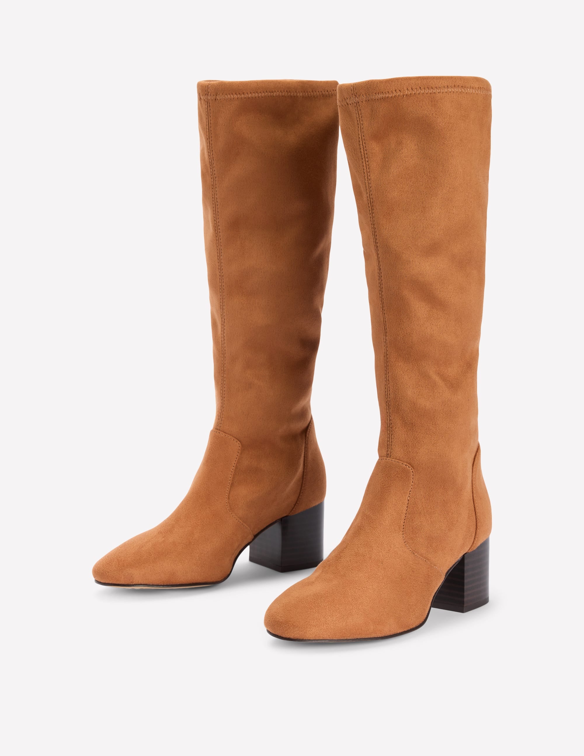 Block Heel Stretch Boots-Acorn - Image 3