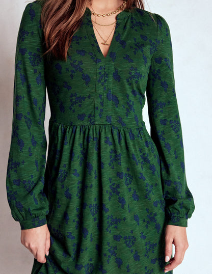 Naomi Relaxed Jersey Dress-Dark Green, Dainty Meadow-2