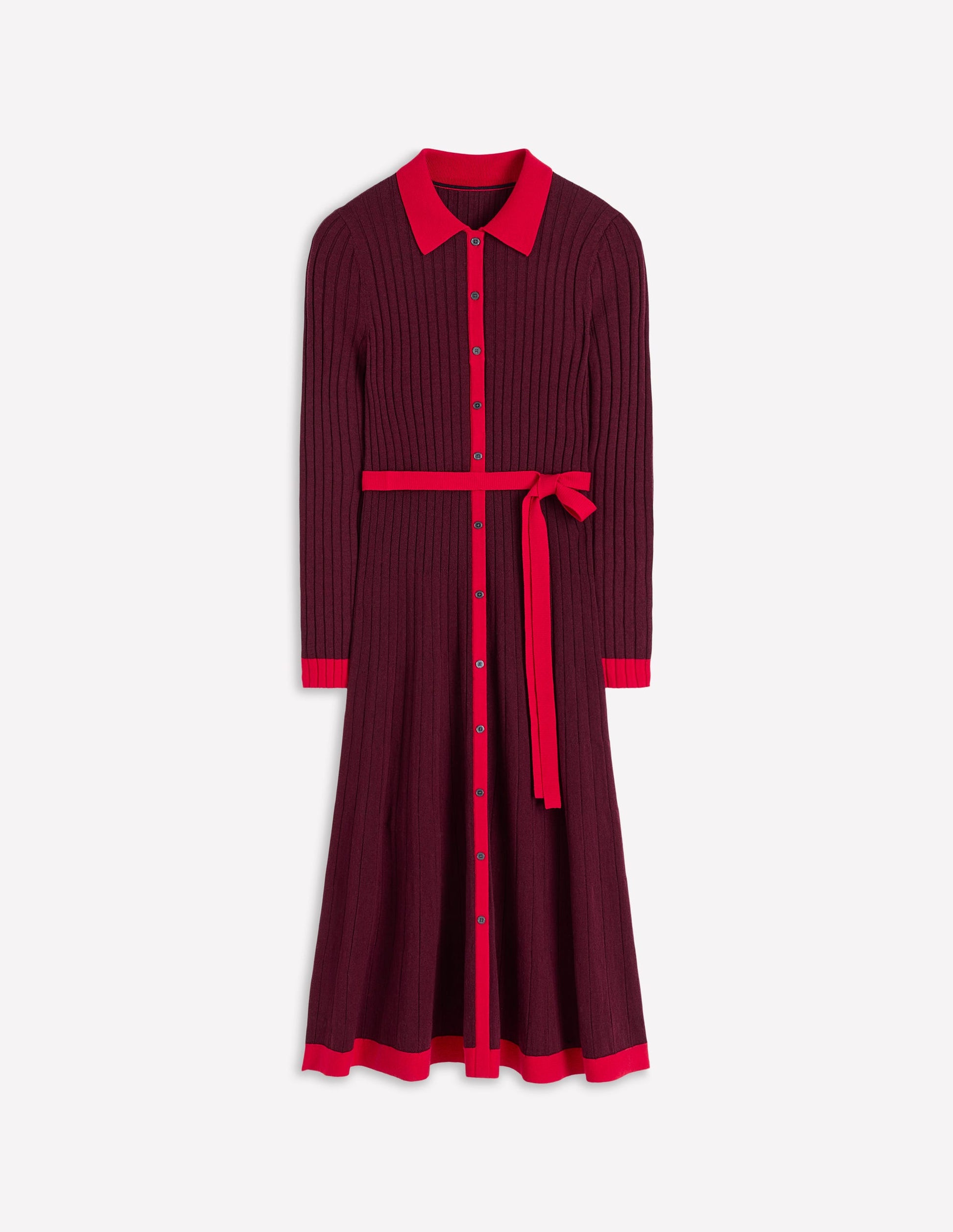 Rachel Knitted Shirt Dress-Deep Wisteria-6