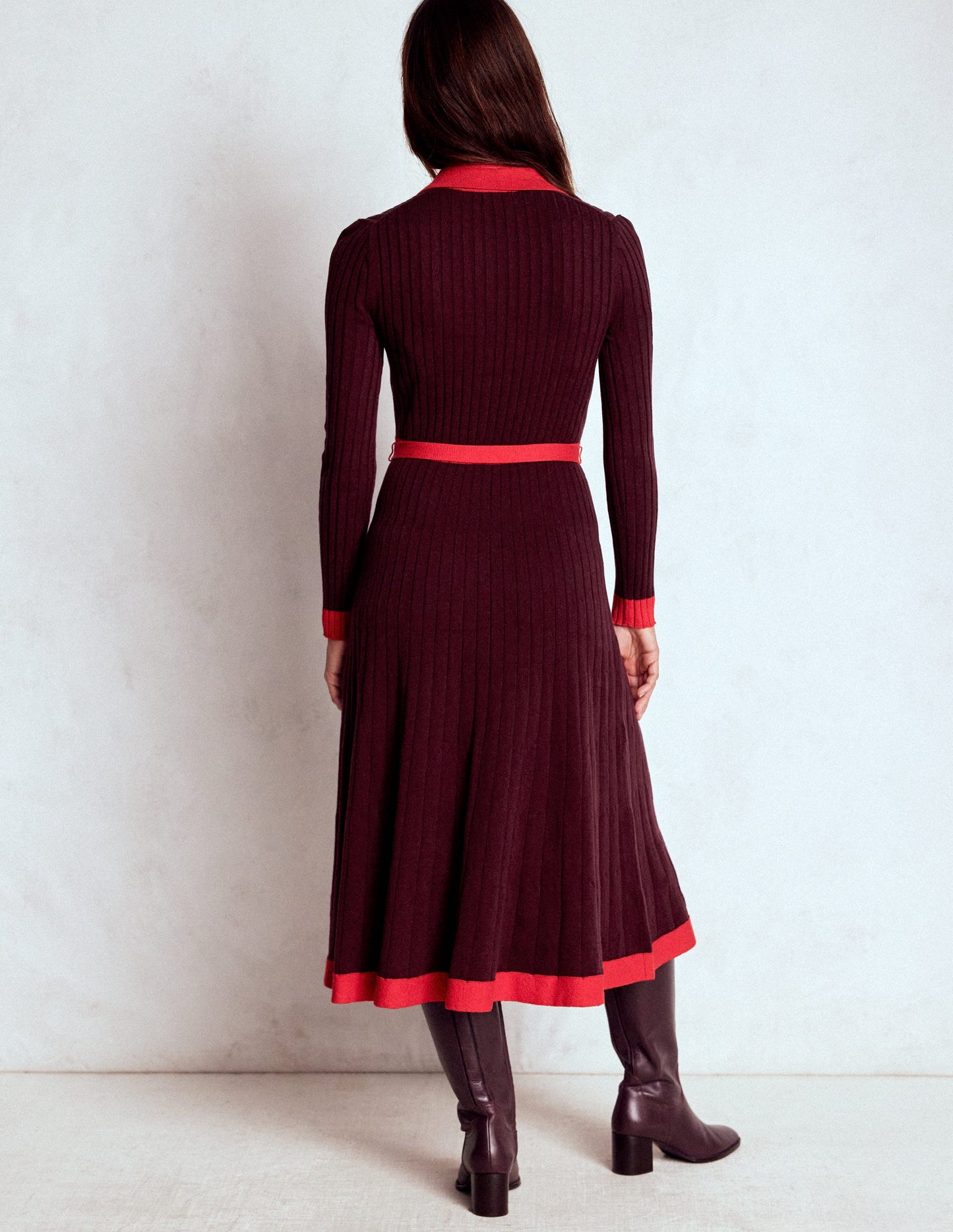 Rachel Knitted Shirt Dress-Deep Wisteria