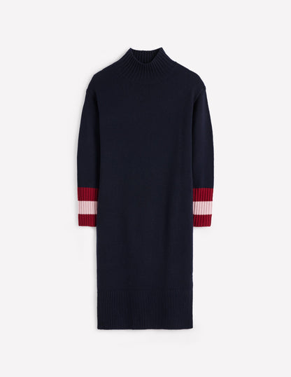 Merino Knitted Dress-Navy-6