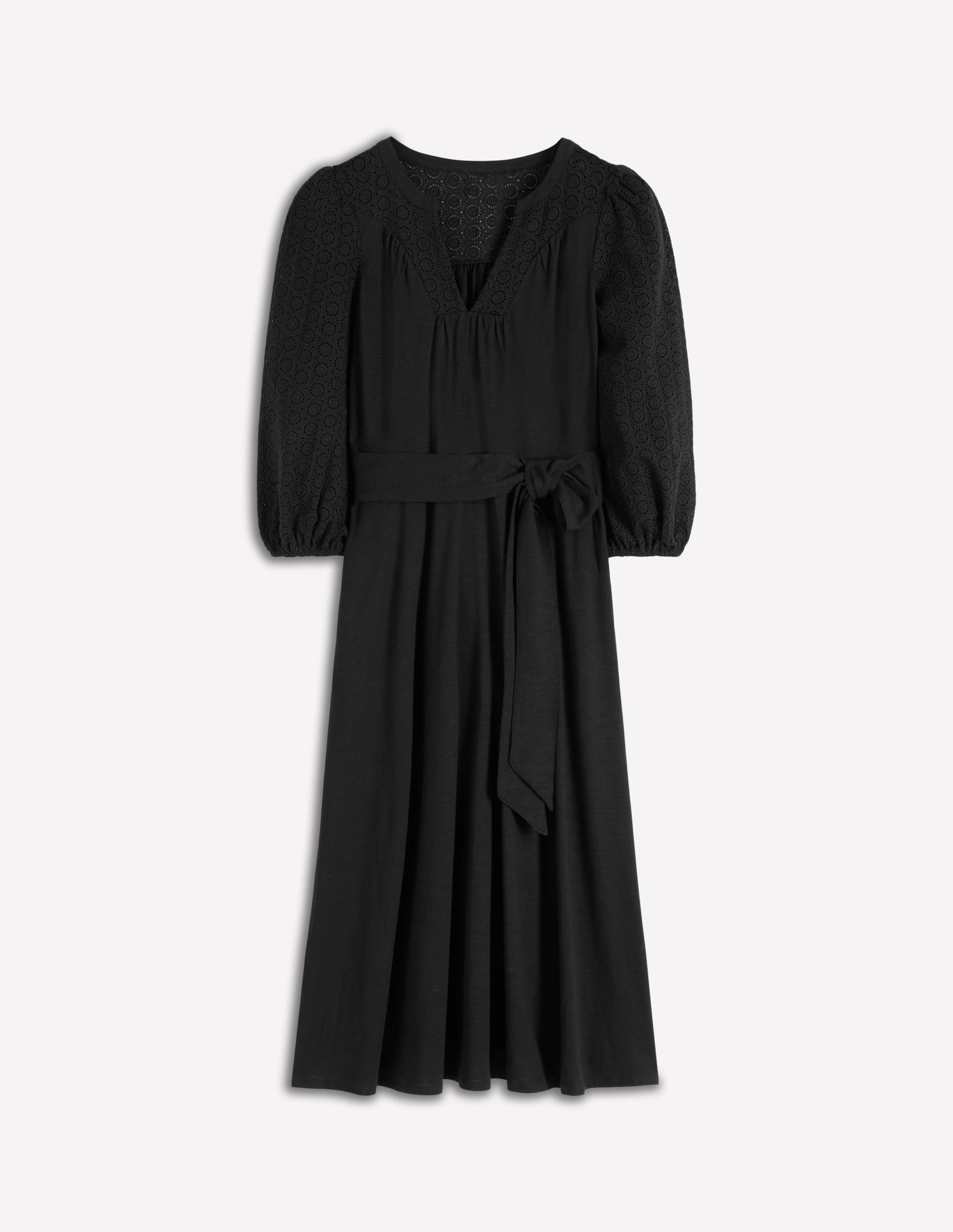 Eden Broderie Jersey Dress-Black | Boden UK Eden Broderie Jersey Dress-Black | Boden UK