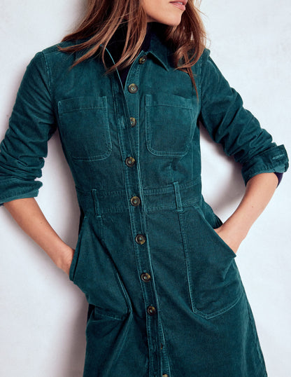 Amanda Cord Short Dress-Midnight Teal-2