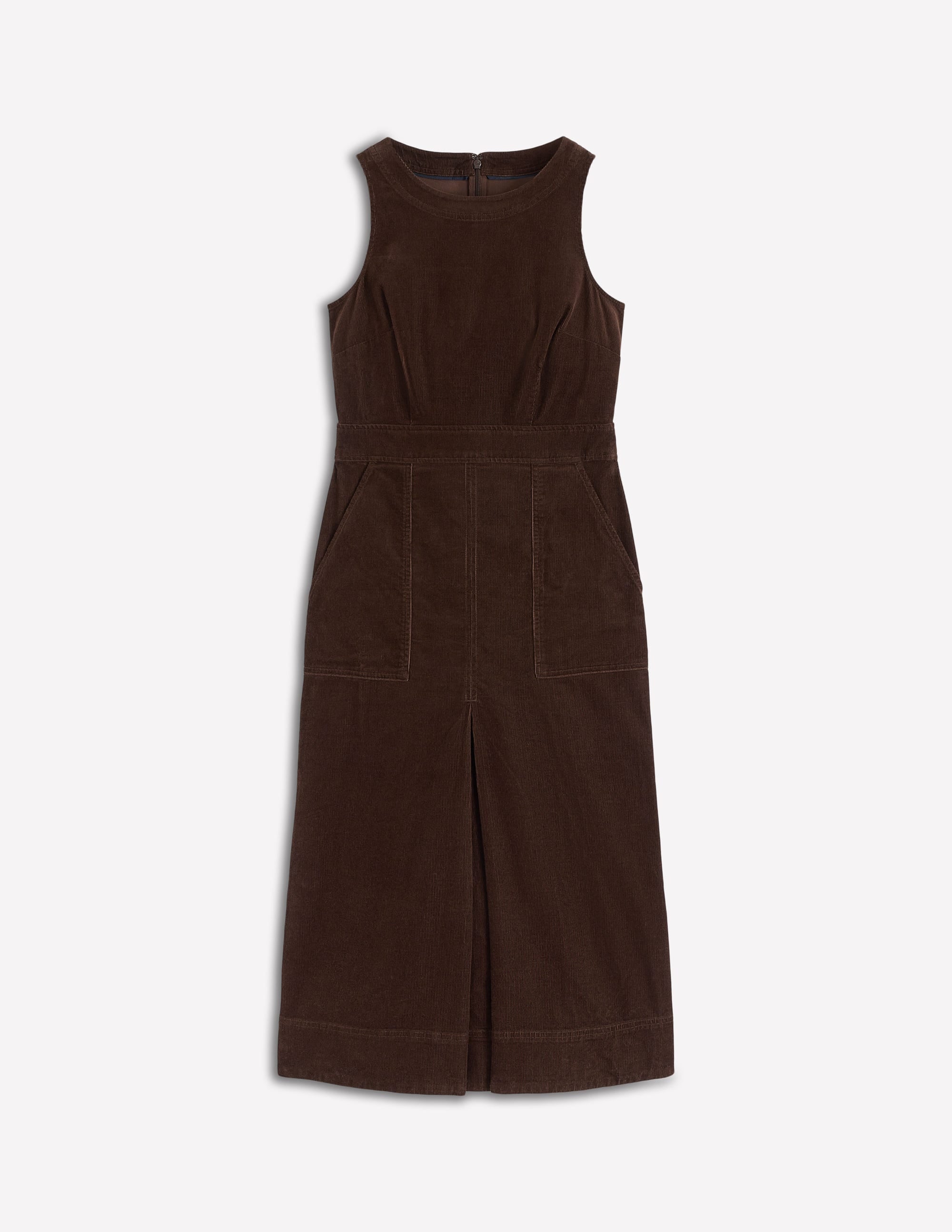Ula Box Pleat Cord Midi Dress-Espresso - Image 6