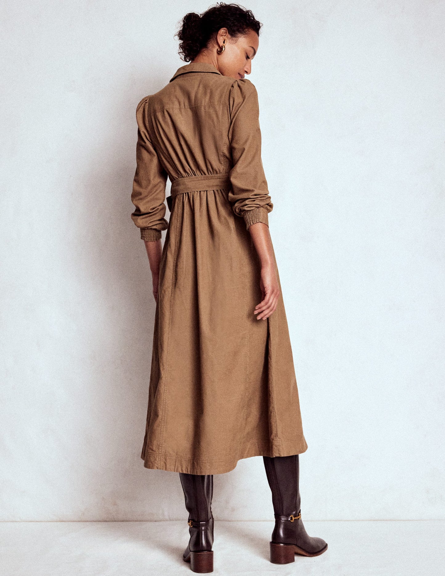 Adelaide Zip Cord Midi Dress-Latte