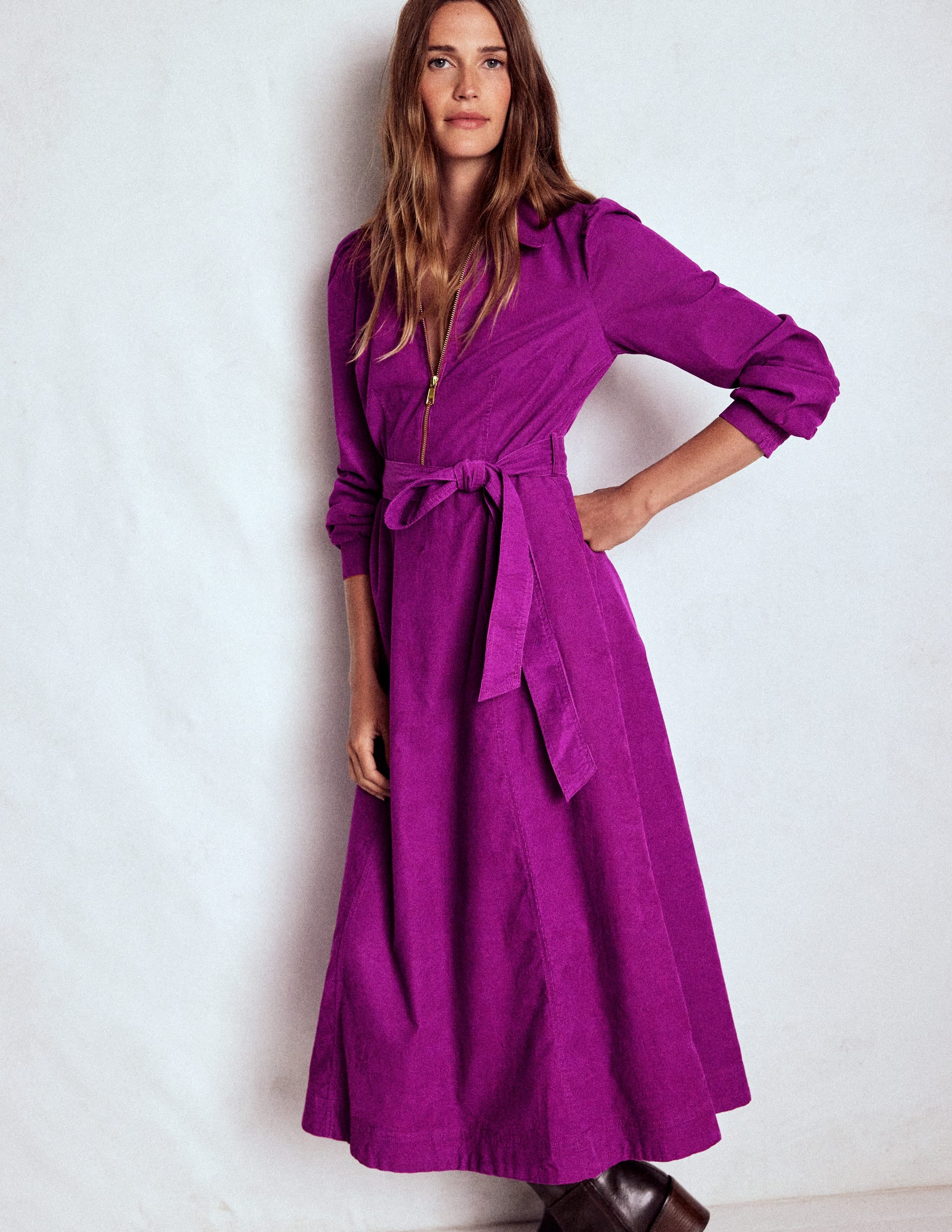Adelaide Zip Cord Midi Dress-Regal Purple - Image 1