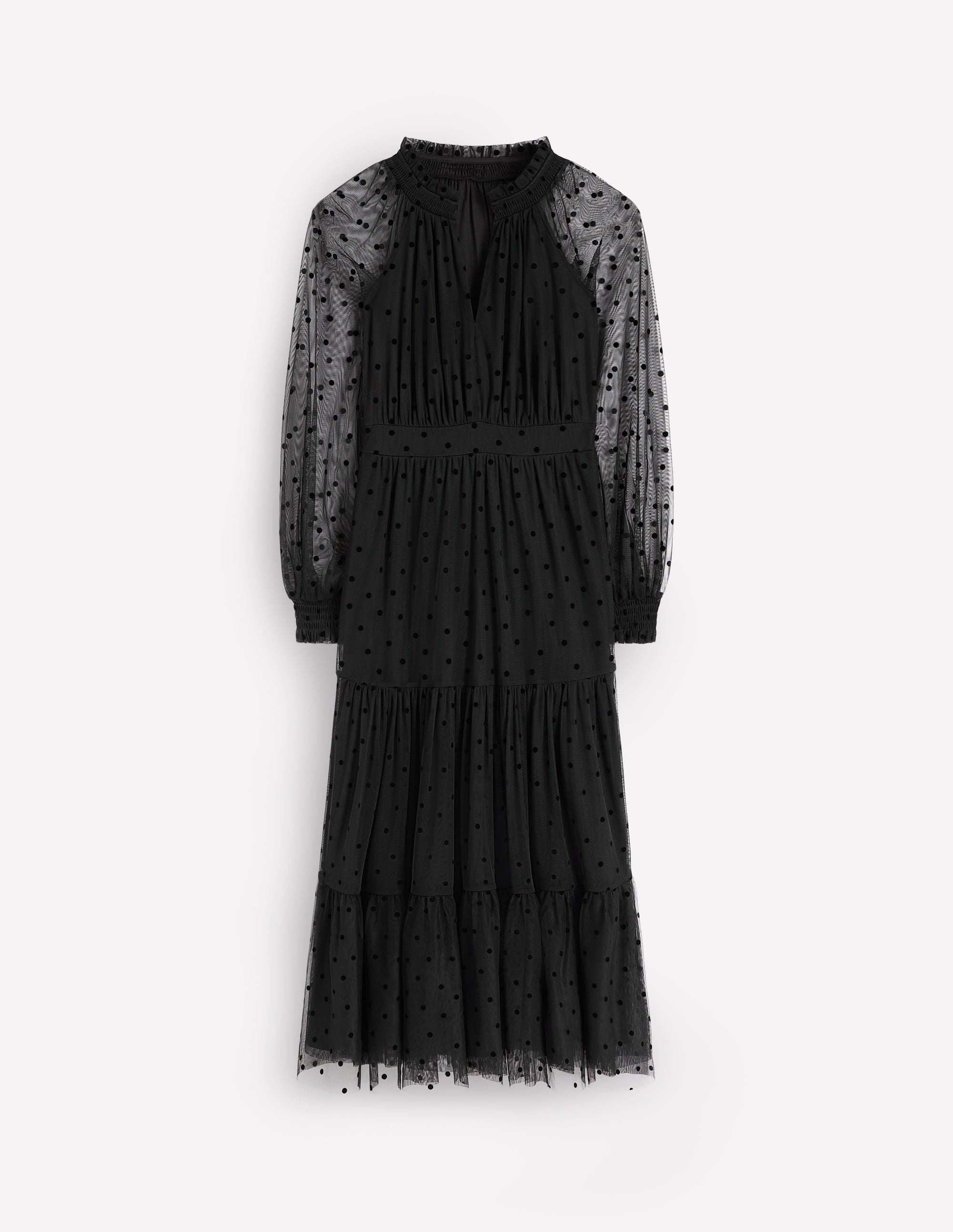 Lucille Tulle Midi Dress-Black - Image 7