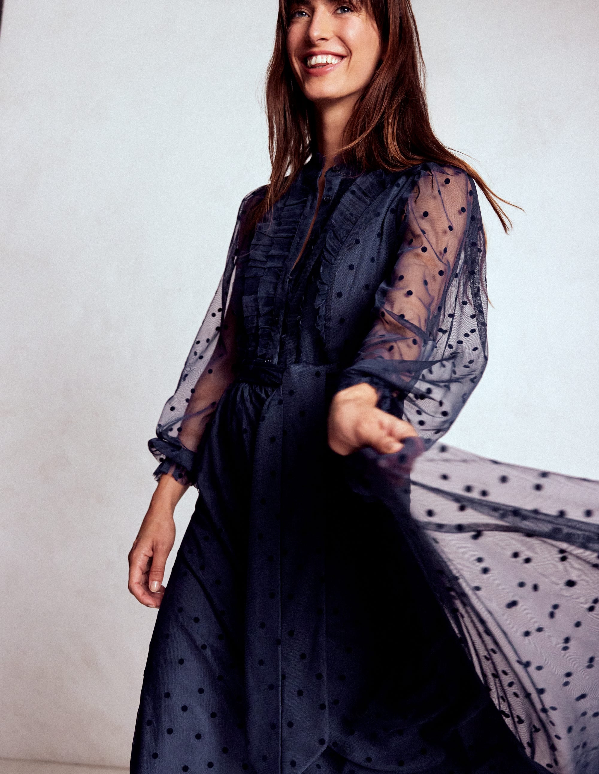 Tulle Ruffle Maxi Dress