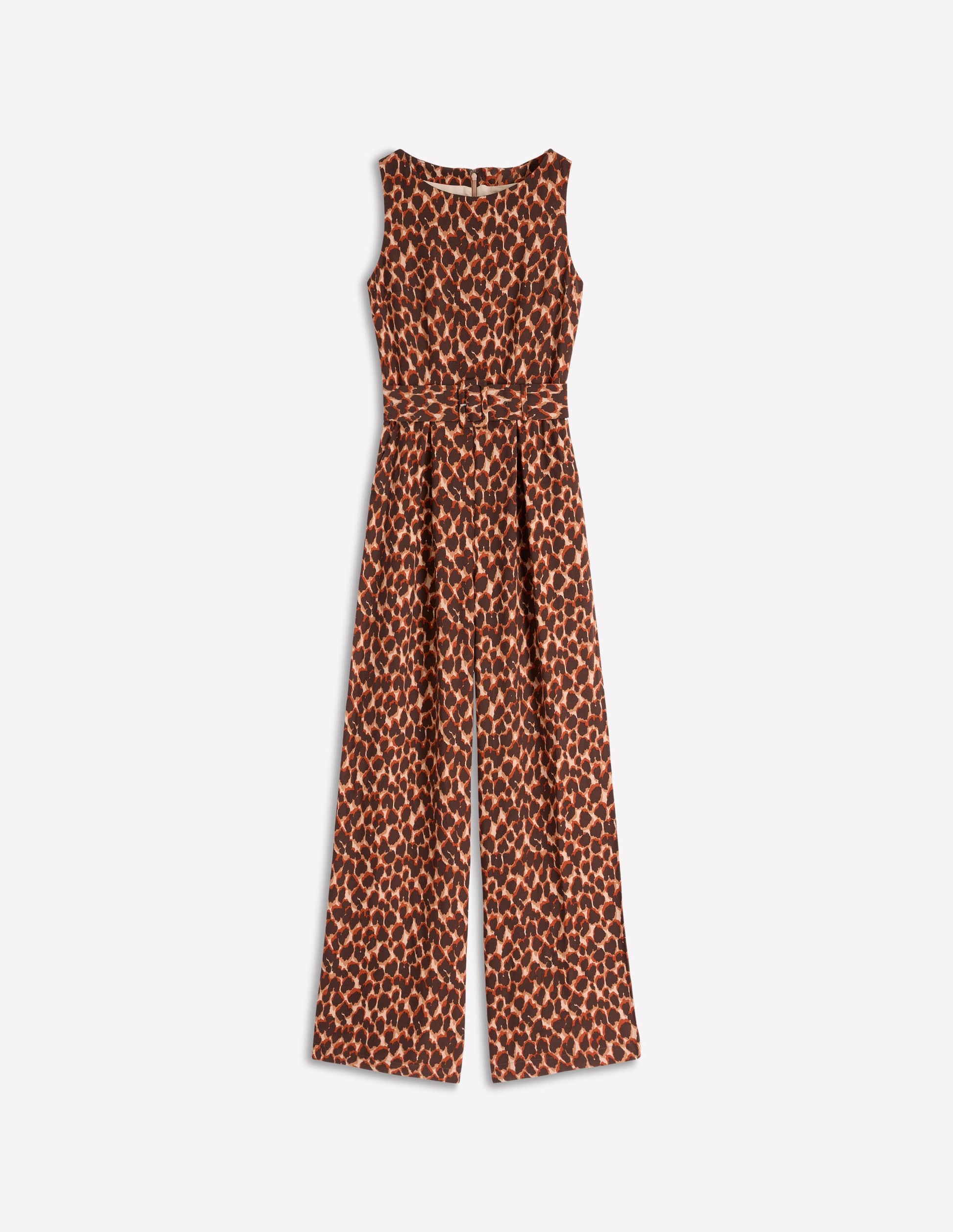 Gwen Slash Neck Jumpsuit-Sand, Abstract Leopard Spot-6