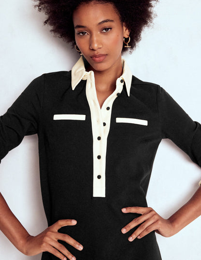 Georgina Ponte Dress-Black & White-2
