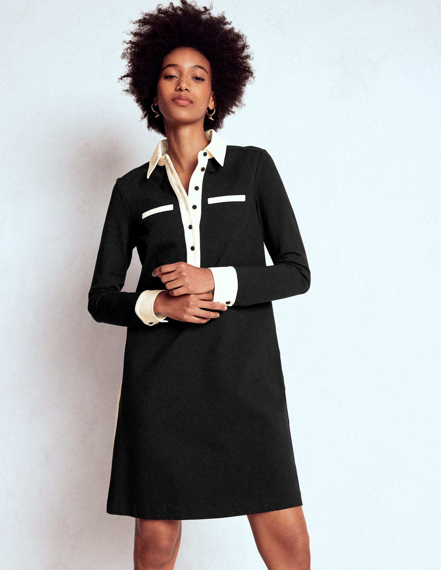 Georgina Ponte Dress-Black & White