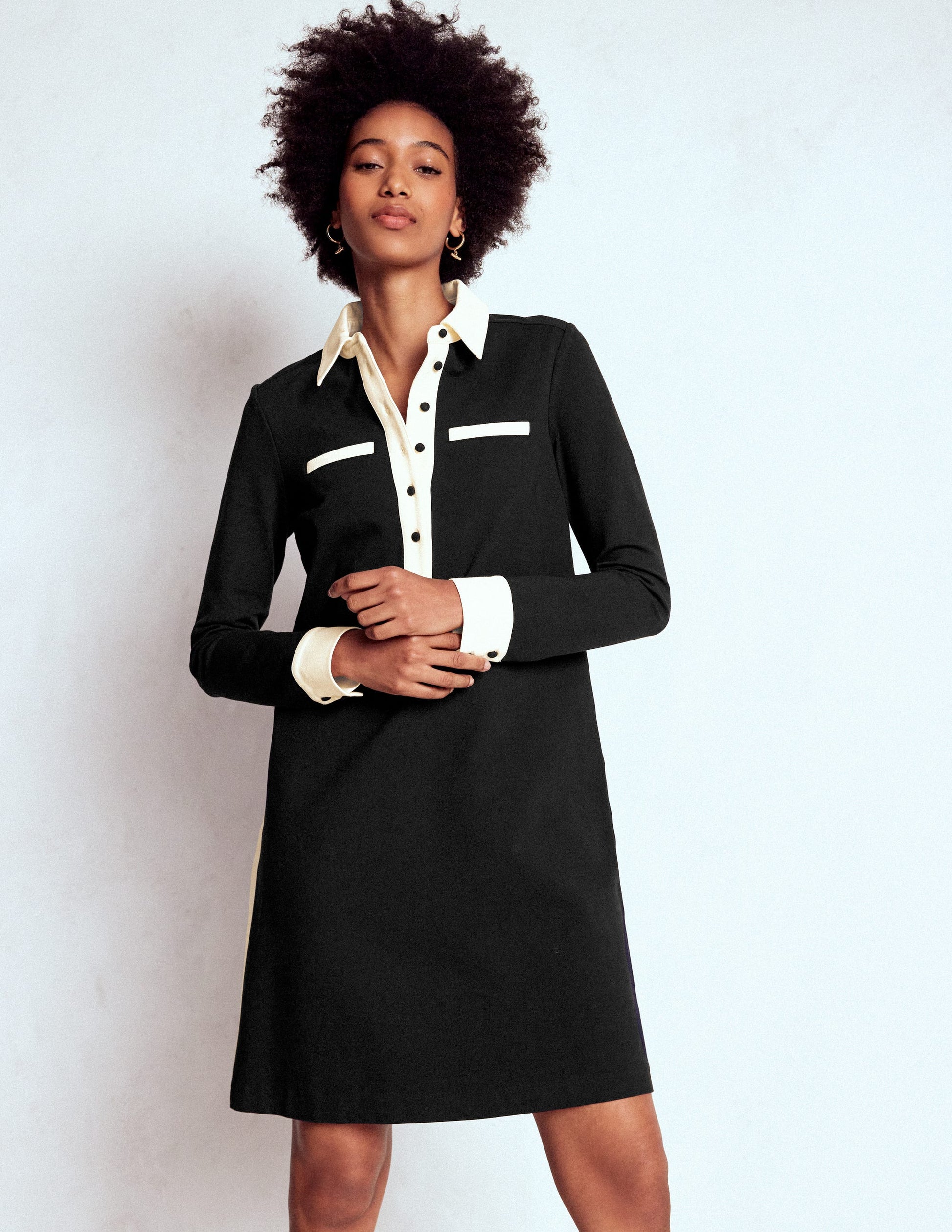 Georgina Ponte Dress-Black & White-4