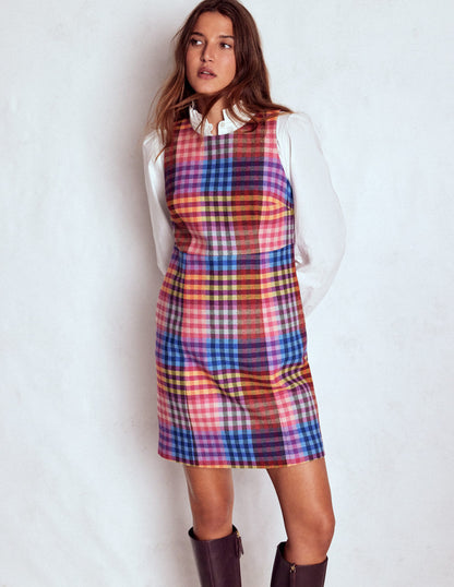 Annie Check Shift Dress-Rainbow Multigingham-1
