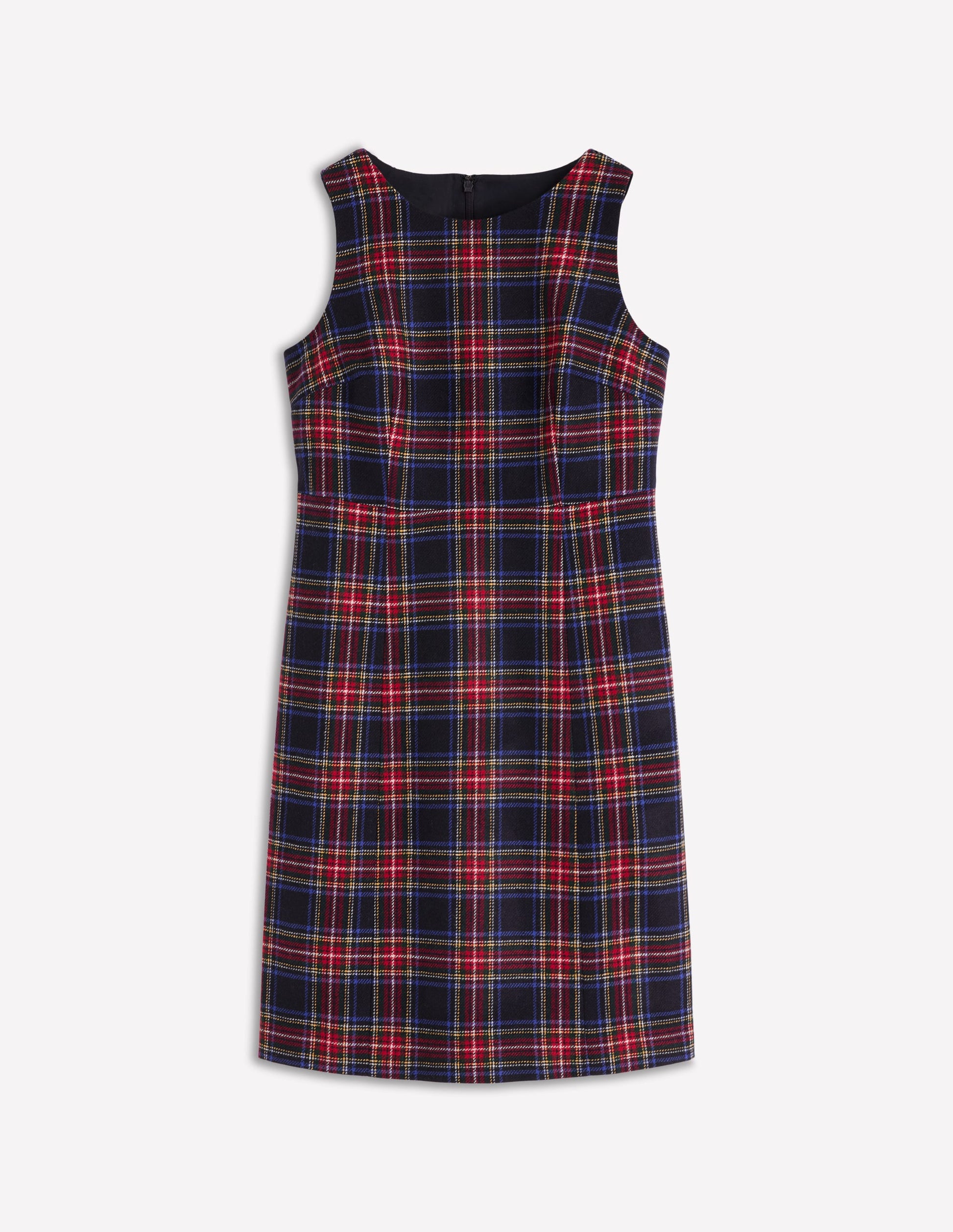 Annie Check Shift Dress-Navy, Green and Red Check-5
