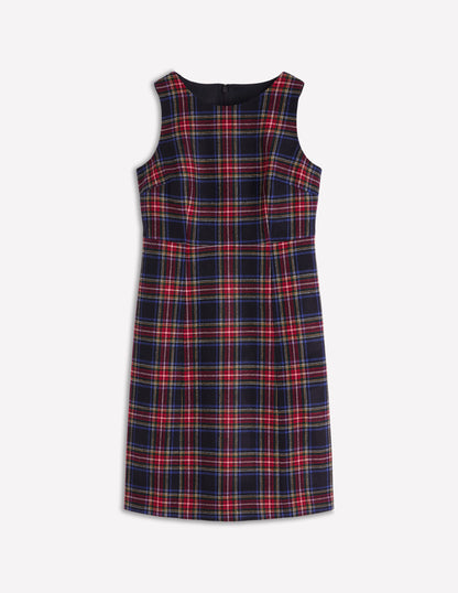 Annie Check Shift Dress-Navy, Green and Red Check-5