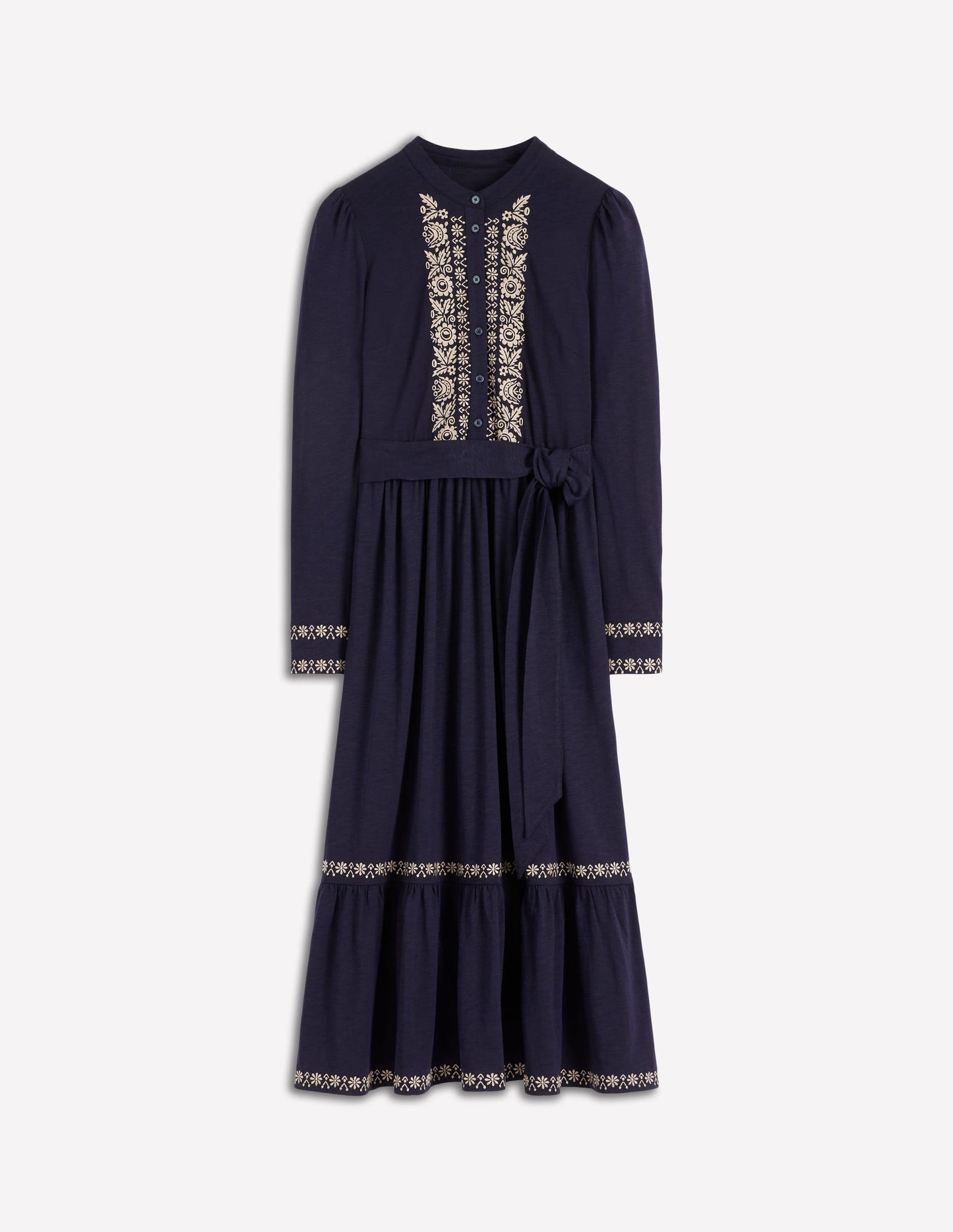 Edwina Jersey Shirt Dress-Navy