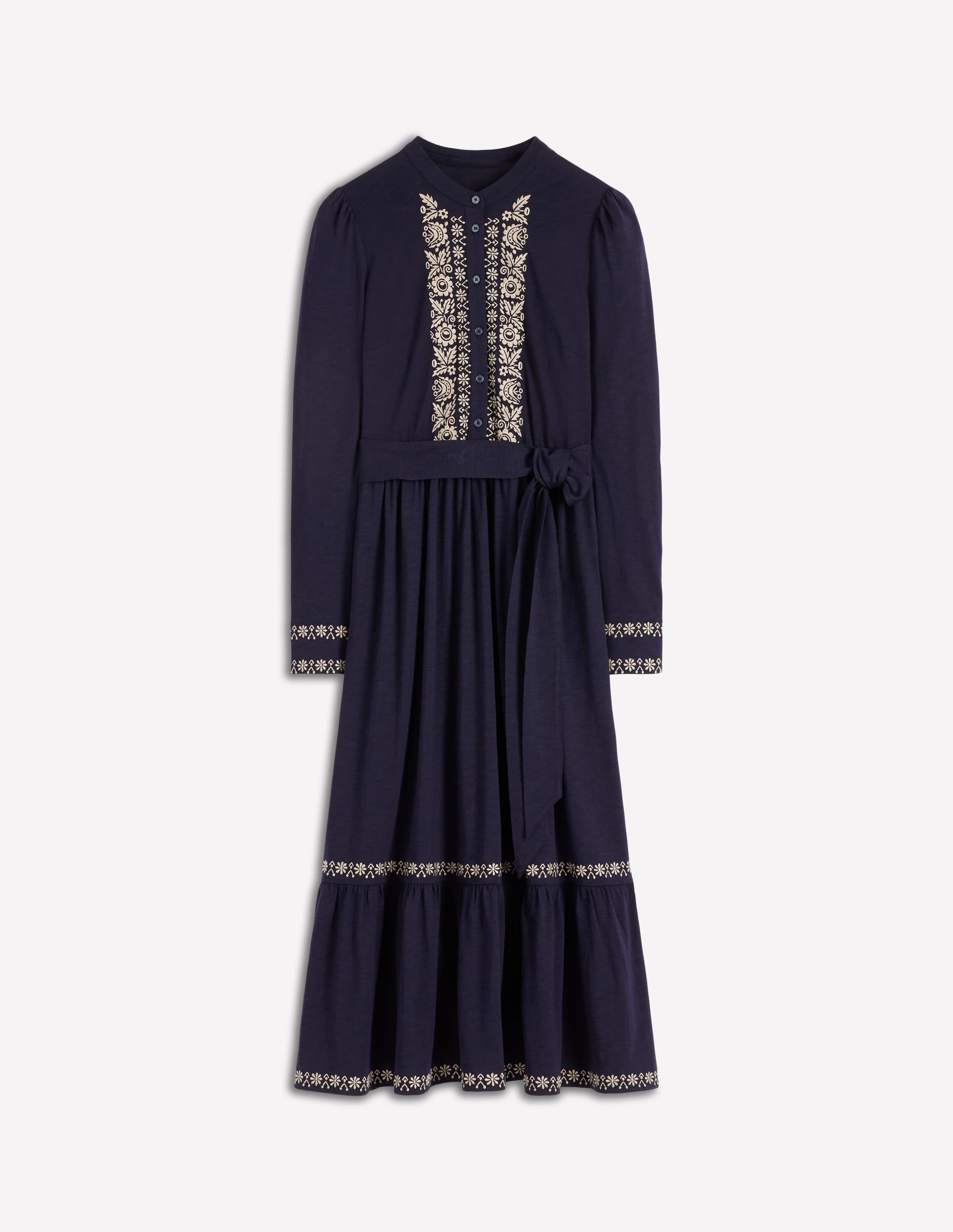 Edwina Jersey Shirt Dress-Navy - Image 7
