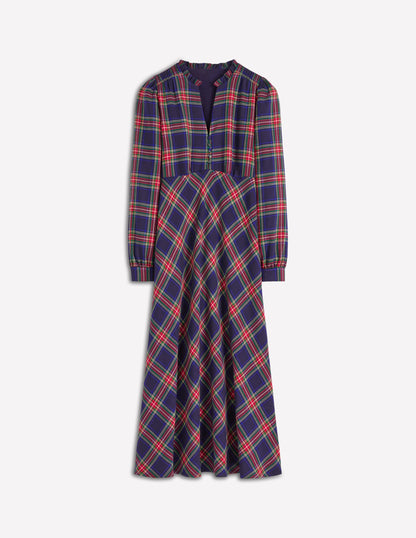 Cassie Check Tea Dress-Navy, Green and Red Check-6