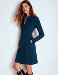 Cam Zip-up Ottoman Dress-Midnight Ocean