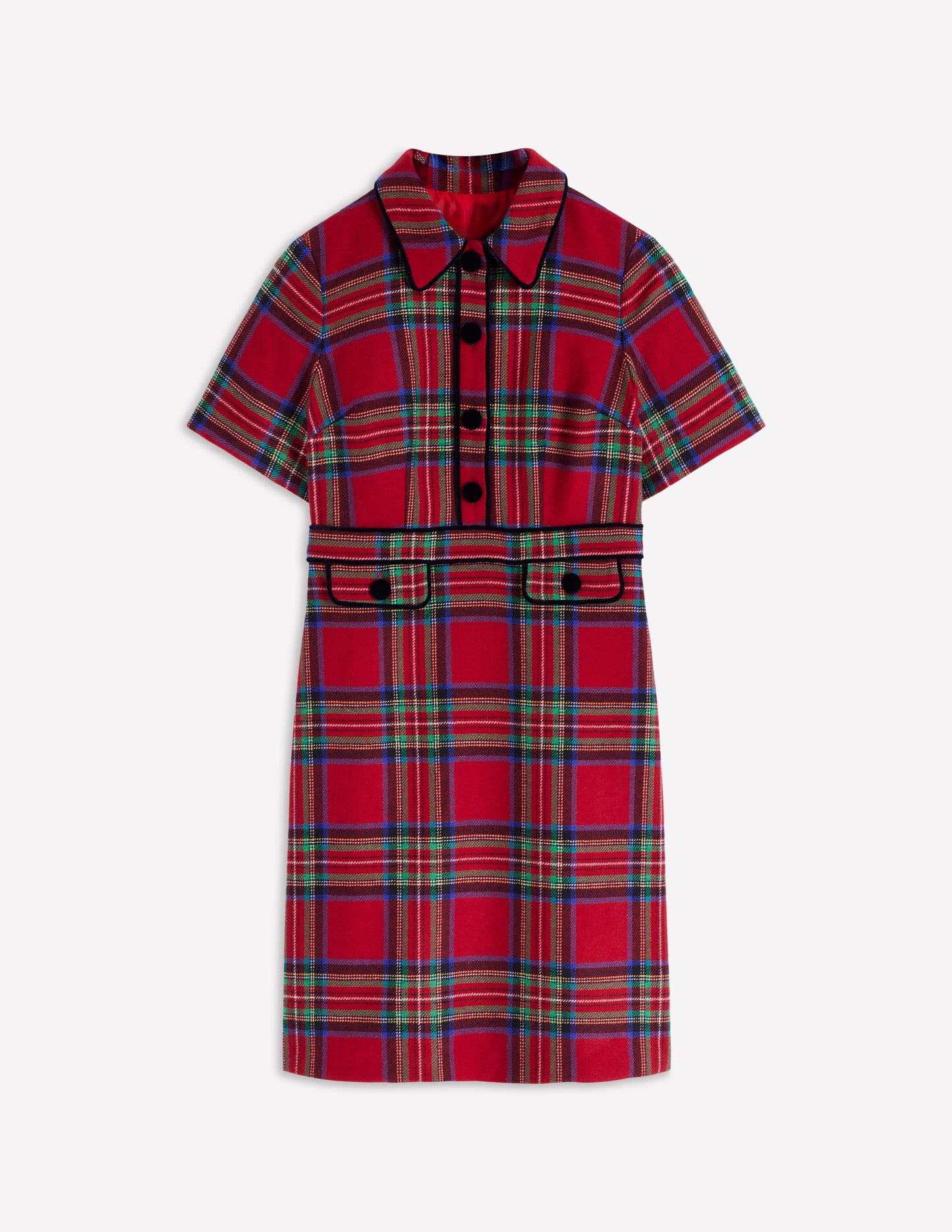 Eda Check Shift Dress-Red, Blue and Green Check